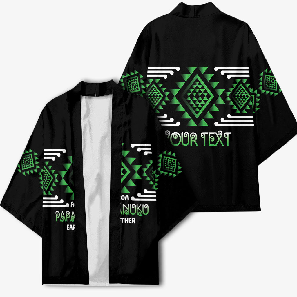 Aotearoa Atua Papatuanuku Personalised Kimono Maori Earth Mother Taniko Motifs LT14 - Polynesian Pride