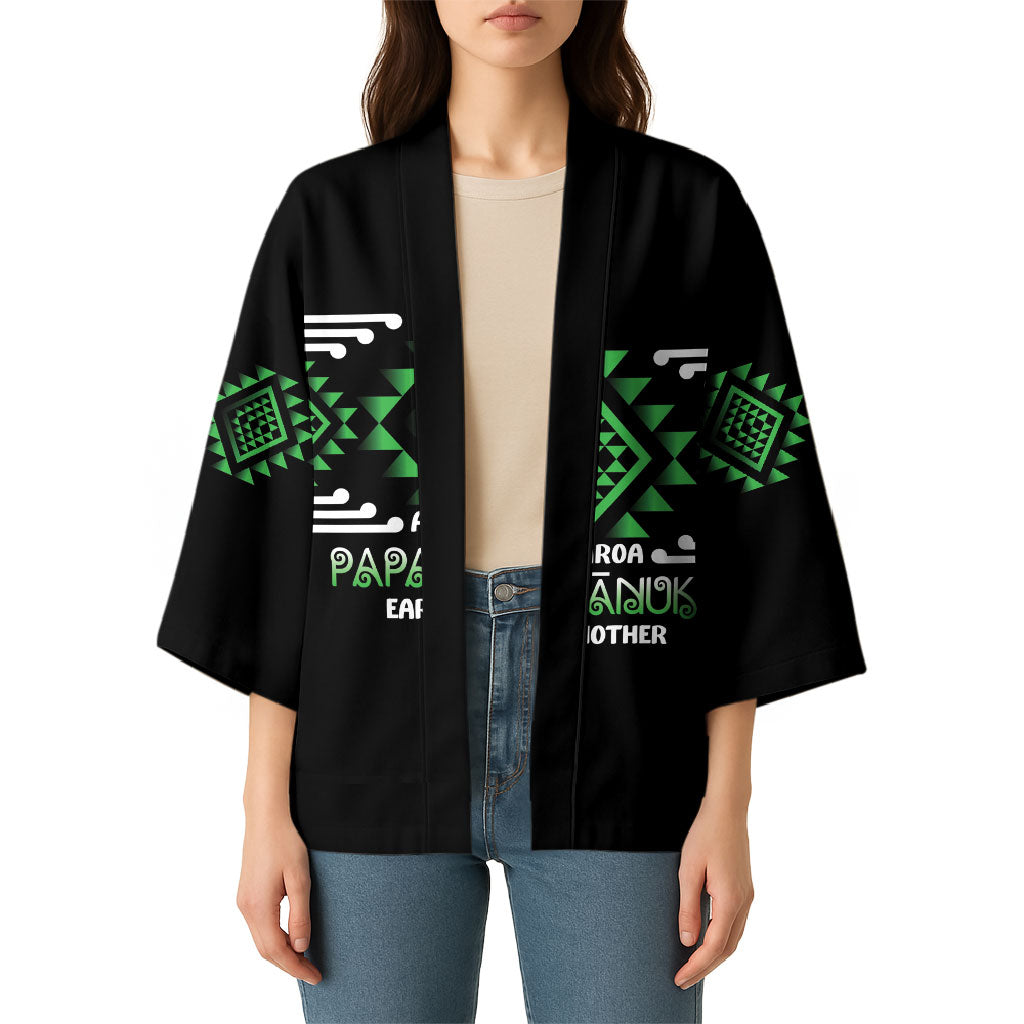 Aotearoa Atua Papatuanuku Personalised Kimono Maori Earth Mother Taniko Motifs LT14 - Polynesian Pride