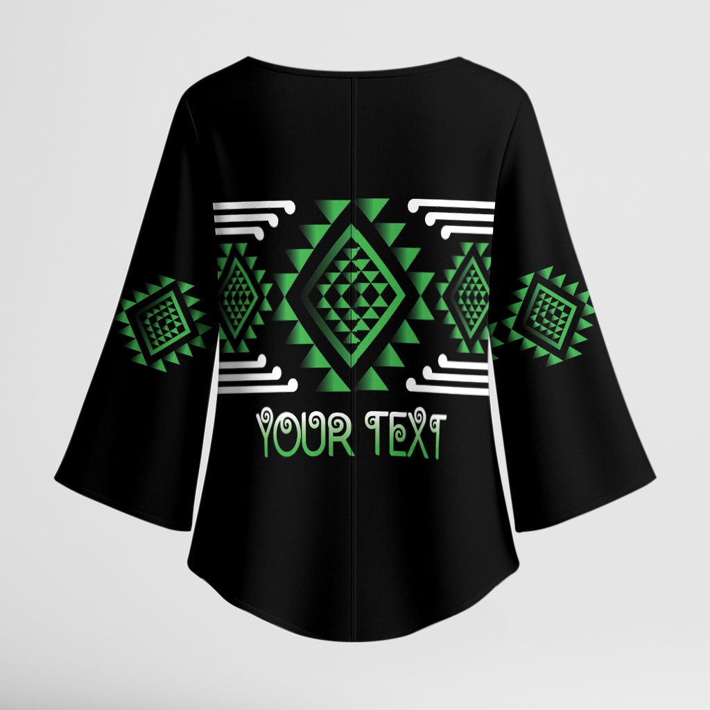 Aotearoa Atua Papatuanuku Personalised Kimono Sleeve Blouse Maori Earth Mother Taniko Motifs LT14 - Polynesian Pride