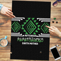 Aotearoa Atua Papatuanuku Puzzle Maori Earth Mother Taniko Motifs LT14 Green - Polynesian Pride