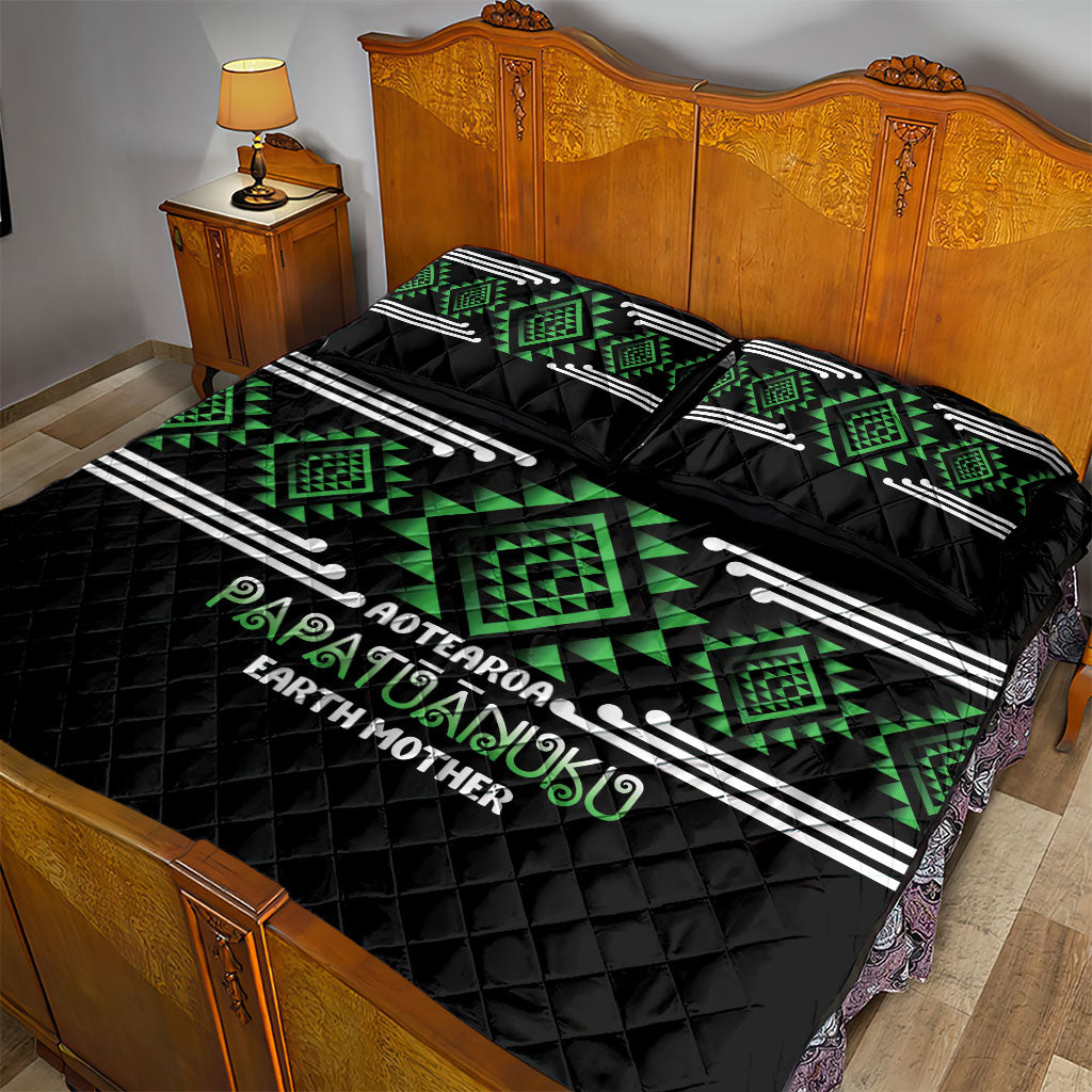 Aotearoa Atua Papatuanuku Quilt Bed Set Maori Earth Mother Taniko Motifs LT14 - Polynesian Pride