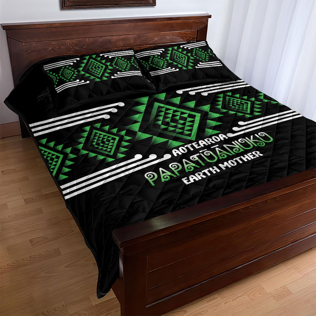 Aotearoa Atua Papatuanuku Quilt Bed Set Maori Earth Mother Taniko Motifs LT14 - Polynesian Pride
