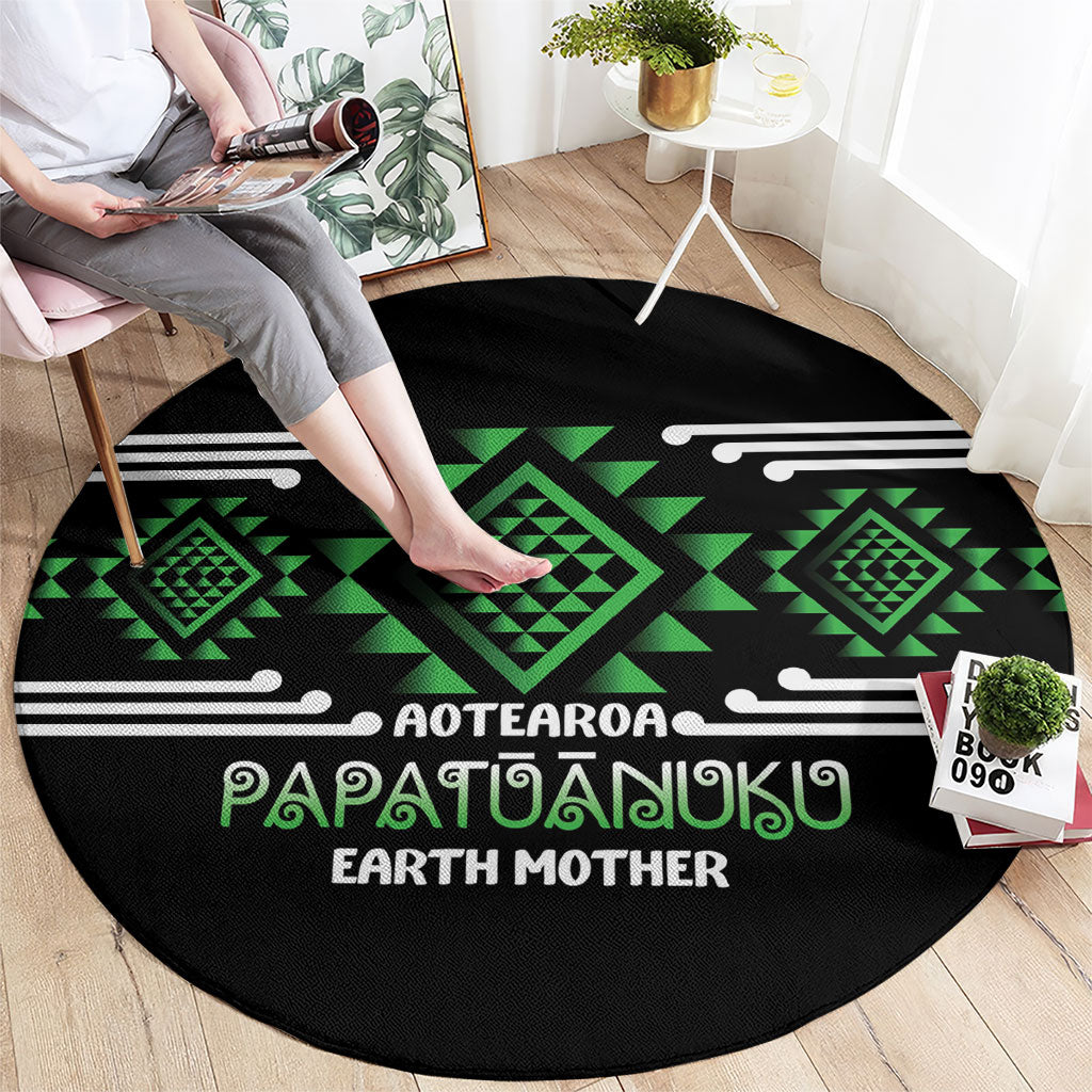 Aotearoa Atua Papatuanuku Round Carpet Maori Earth Mother Taniko Motifs LT14 - Polynesian Pride
