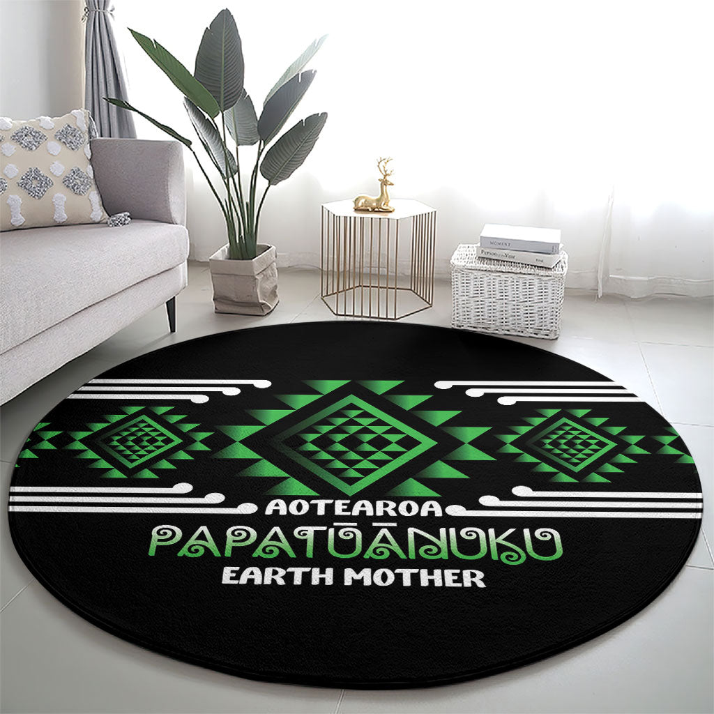 Aotearoa Atua Papatuanuku Round Carpet Maori Earth Mother Taniko Motifs LT14 - Polynesian Pride