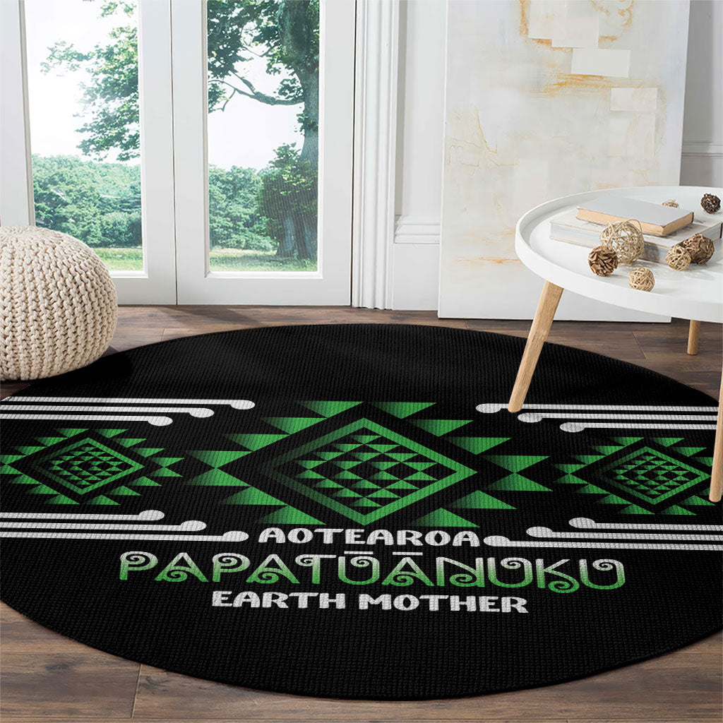Aotearoa Atua Papatuanuku Round Carpet Maori Earth Mother Taniko Motifs LT14 - Polynesian Pride