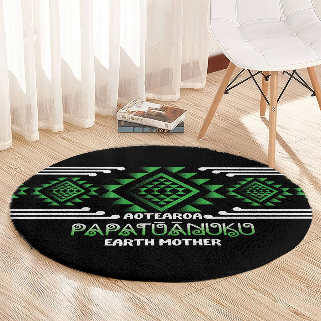 Aotearoa Atua Papatuanuku Round Carpet Maori Earth Mother Taniko Motifs LT14 - Polynesian Pride