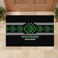 Aotearoa Atua Papatuanuku Rubber Doormat Maori Earth Mother Taniko Motifs LT14 Green - Polynesian Pride