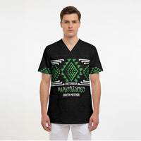 Aotearoa Atua Papatuanuku Personalised Scrub Top Maori Earth Mother Taniko Motifs LT14 - Polynesian Pride