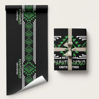 Aotearoa Atua Papatuanuku Wrapping Paper Maori Earth Mother Taniko Motifs LT14 58" × 23" Green - Polynesian Pride