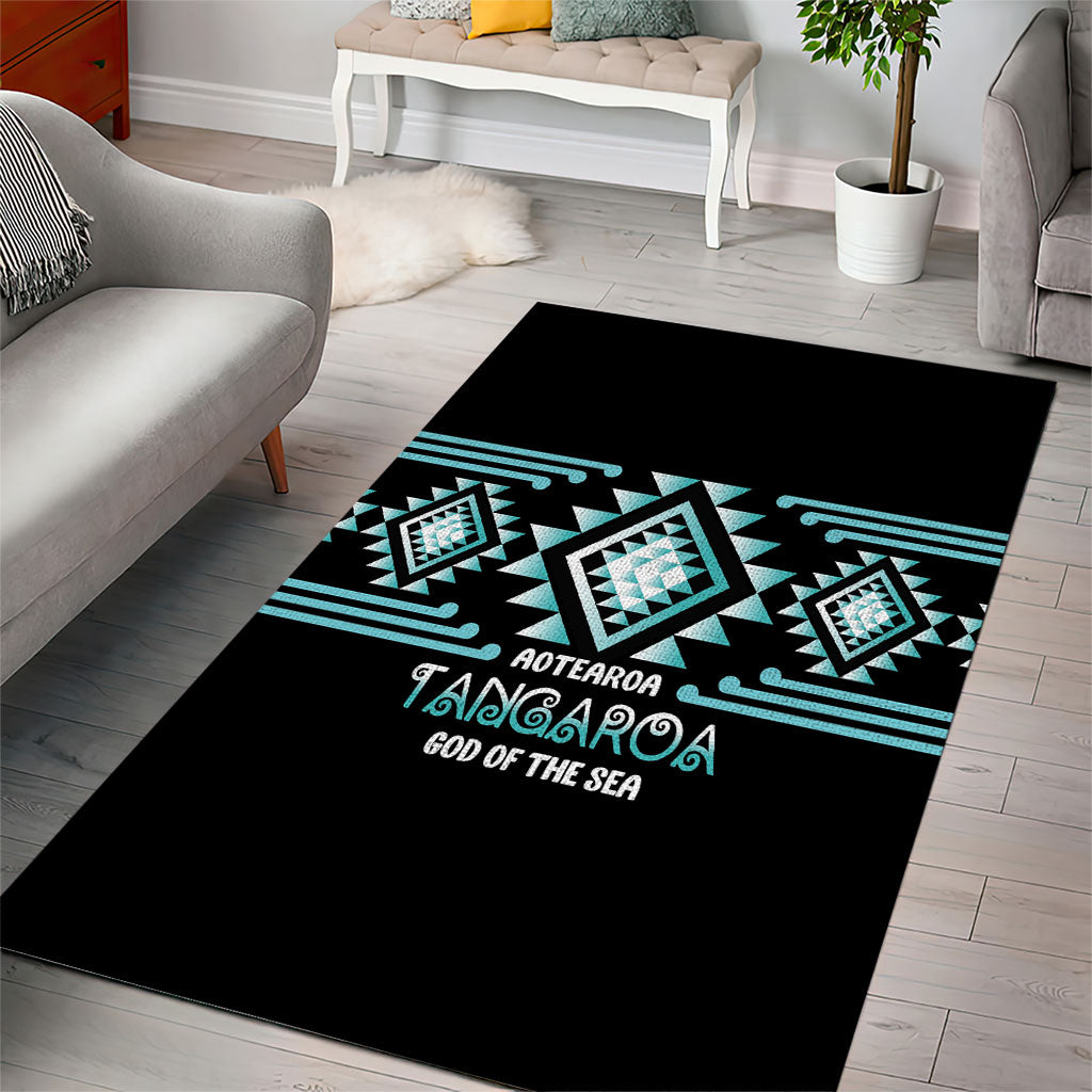 Aotearoa Atua Tangaroa Area Rug Maori God Of The Sea Taniko Motifs LT14 - Polynesian Pride
