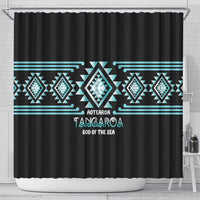 Aotearoa Atua Tangaroa Shower Curtain Maori God Of The Sea Taniko Motifs LT14 - Polynesian Pride