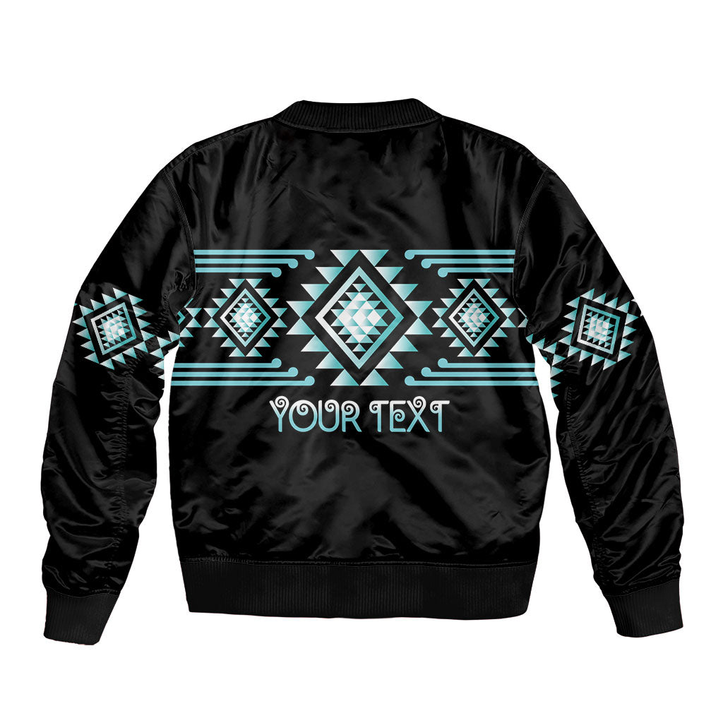 Aotearoa Atua Tangaroa Personalised Sleeve Zip Bomber Jacket Maori God Of The Sea Taniko Motifs LT14 - Polynesian Pride