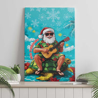 Hawaii Christmas Canvas Wall Art Mele Kalikimaka Poinsettia Lei - Cyan LT14 - Polynesian Pride