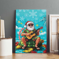 Hawaii Christmas Canvas Wall Art Mele Kalikimaka Poinsettia Lei - Cyan LT14 - Polynesian Pride