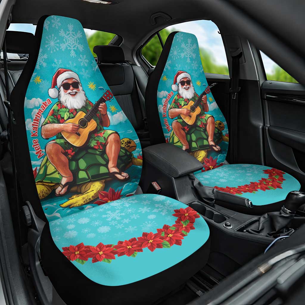 Hawaii Christmas Car Seat Cover Mele Kalikimaka Poinsettia Lei - Cyan LT14 One Size Cyan - Polynesian Pride