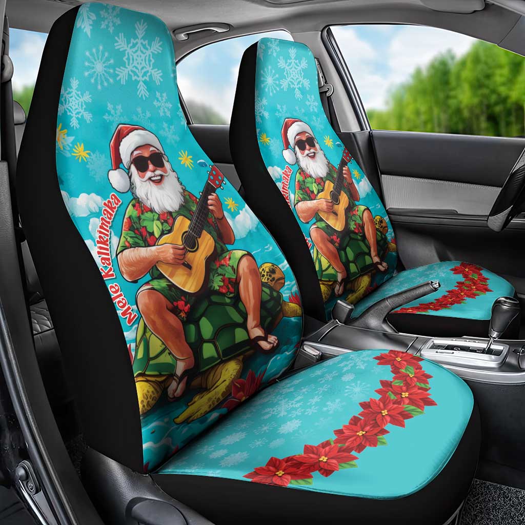 Hawaii Christmas Car Seat Cover Mele Kalikimaka Poinsettia Lei - Cyan LT14 - Polynesian Pride