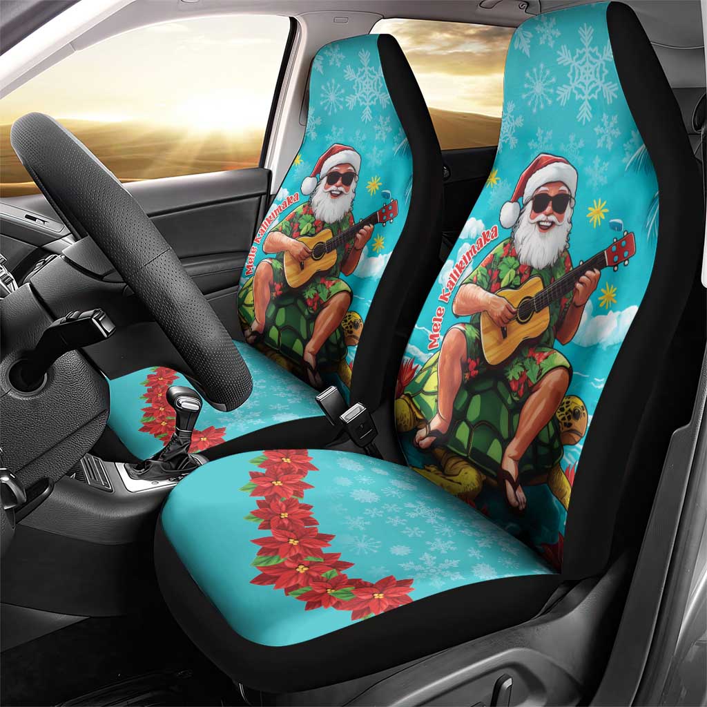 Hawaii Christmas Car Seat Cover Mele Kalikimaka Poinsettia Lei - Cyan LT14 - Polynesian Pride