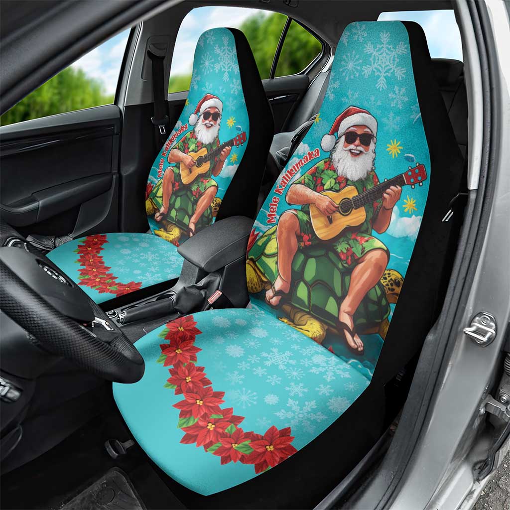 Hawaii Christmas Car Seat Cover Mele Kalikimaka Poinsettia Lei - Cyan LT14 - Polynesian Pride