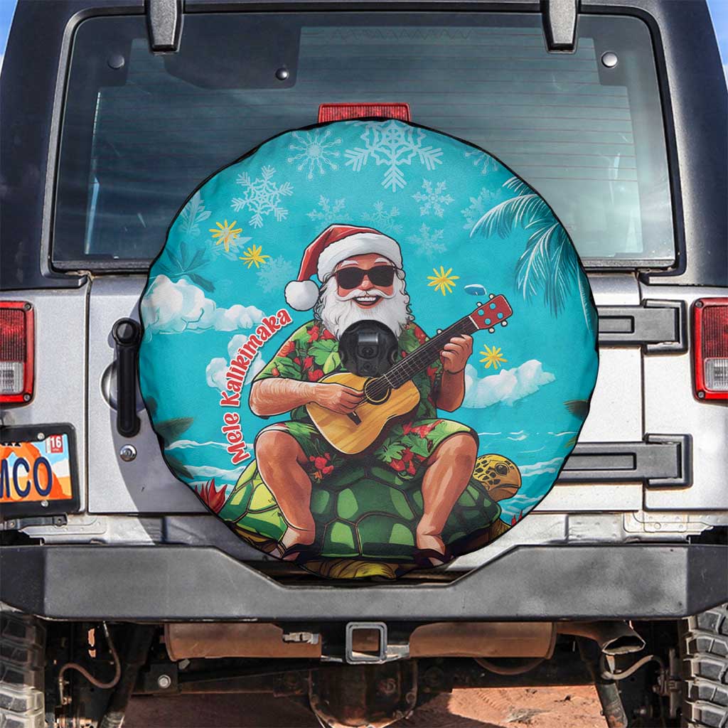 Hawaii Christmas Spare Tire Cover Mele Kalikimaka Poinsettia Lei - Cyan LT14 Cyan - Polynesian Pride