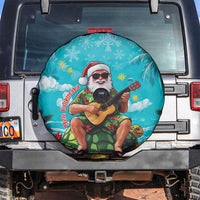 Hawaii Christmas Spare Tire Cover Mele Kalikimaka Poinsettia Lei - Cyan LT14 Cyan - Polynesian Pride