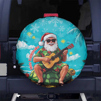 Hawaii Christmas Spare Tire Cover Mele Kalikimaka Poinsettia Lei - Cyan LT14 - Polynesian Pride