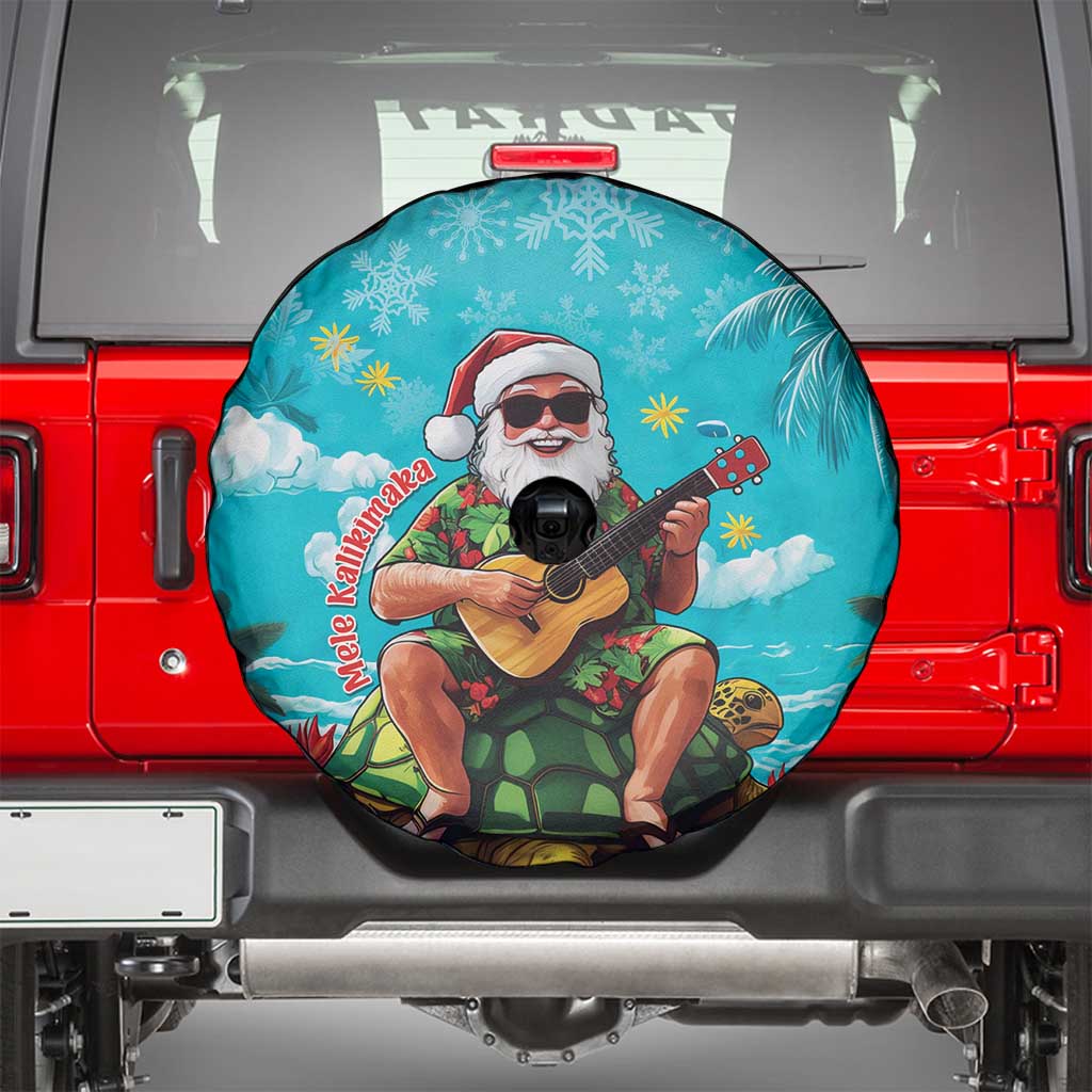 Hawaii Christmas Spare Tire Cover Mele Kalikimaka Poinsettia Lei - Cyan LT14 - Polynesian Pride