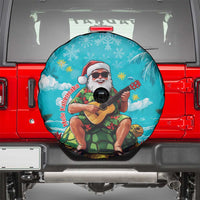 Hawaii Christmas Spare Tire Cover Mele Kalikimaka Poinsettia Lei - Cyan LT14 - Polynesian Pride
