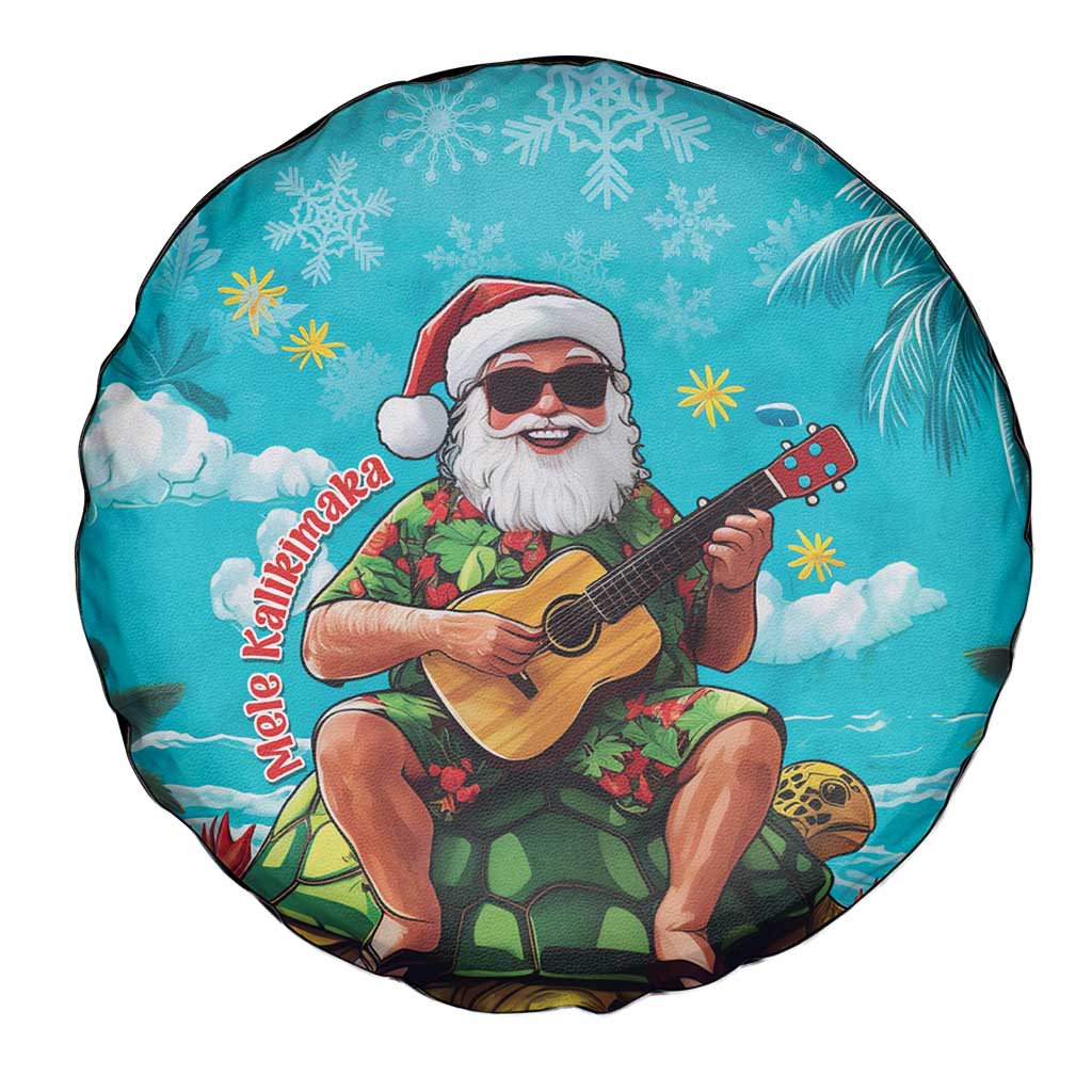 Hawaii Christmas Spare Tire Cover Mele Kalikimaka Poinsettia Lei - Cyan LT14 - Polynesian Pride