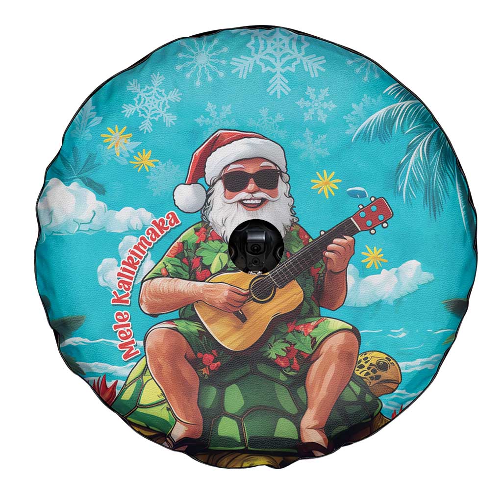 Hawaii Christmas Spare Tire Cover Mele Kalikimaka Poinsettia Lei - Cyan LT14 - Polynesian Pride