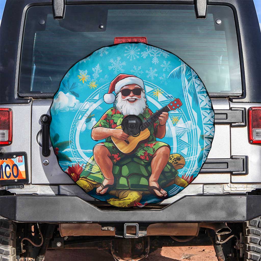 Hawaii Christmas Spare Tire Cover Mele Kalikimaka Poinsettia Lei Polynesian - Blue LT14 Blue - Polynesian Pride