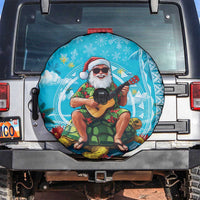 Hawaii Christmas Spare Tire Cover Mele Kalikimaka Poinsettia Lei Polynesian - Blue LT14 Blue - Polynesian Pride