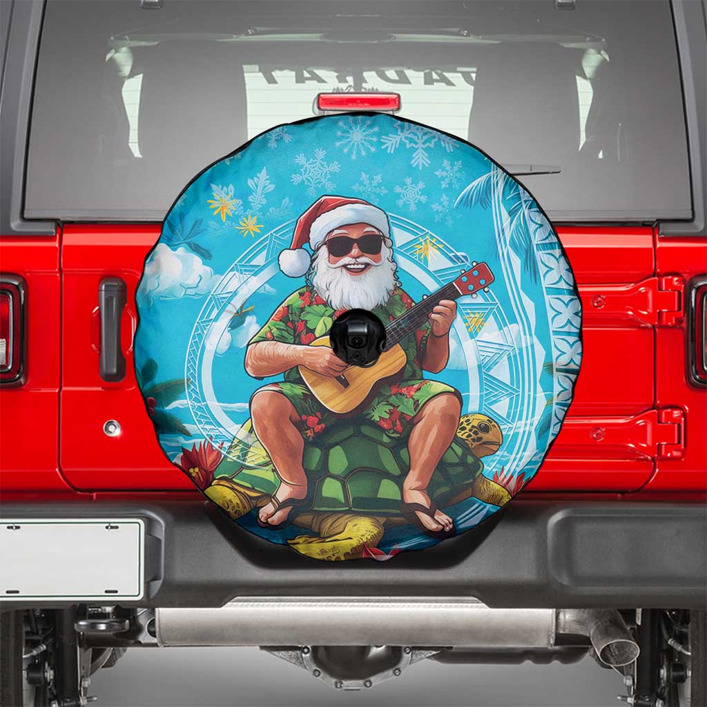Hawaii Christmas Spare Tire Cover Mele Kalikimaka Poinsettia Lei Polynesian - Blue LT14 - Polynesian Pride