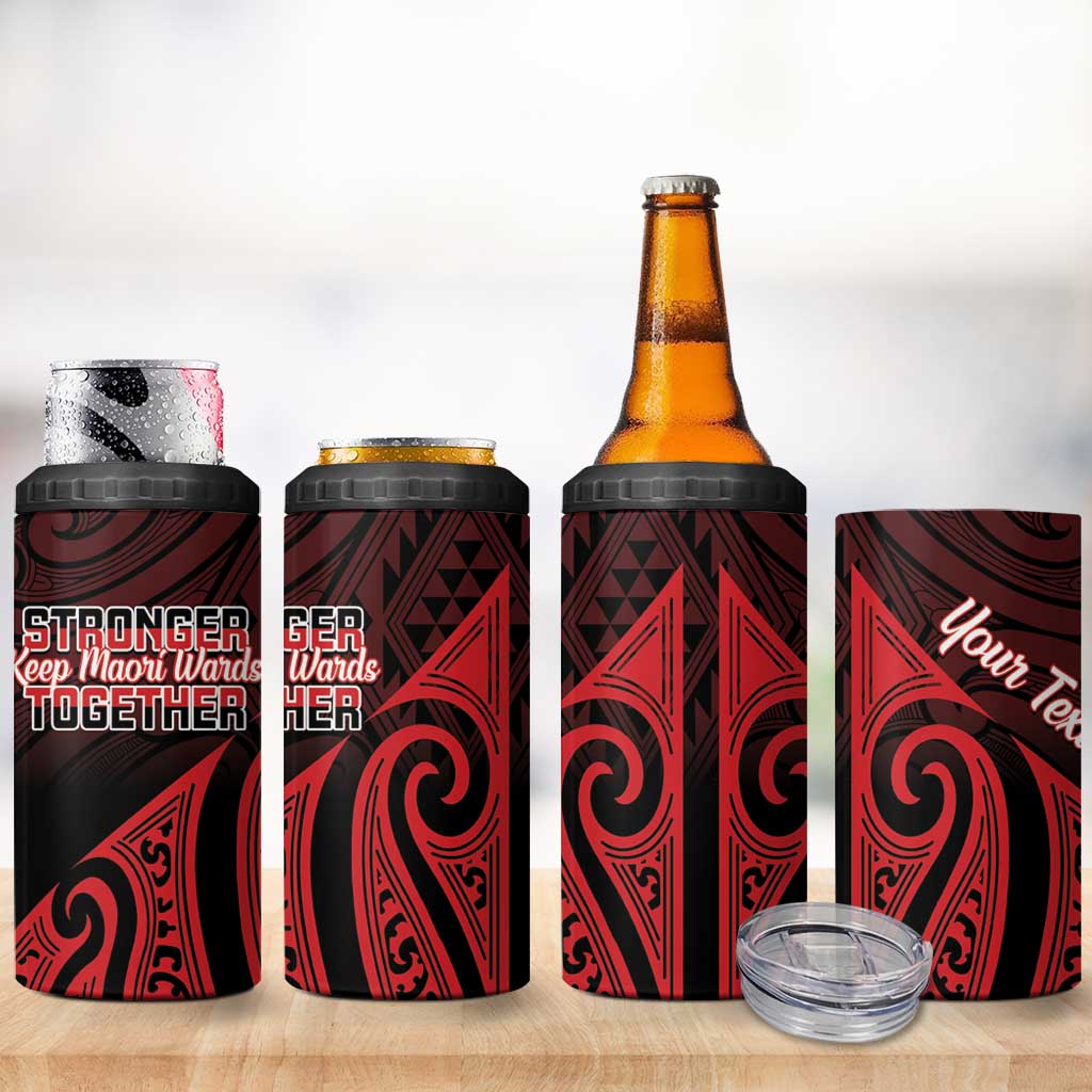 Personalised Keep Maori Wards New Zealand 4 in 1 Can Cooler Tumbler Stronger Together Aotearoa Taniko LT14 - Polynesian Pride