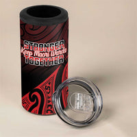 Personalised Keep Maori Wards New Zealand 4 in 1 Can Cooler Tumbler Stronger Together Aotearoa Taniko LT14 - Polynesian Pride