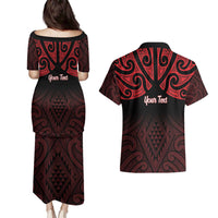 Personalised Keep Maori Wards New Zealand Couples Matching Puletasi and Hawaiian Shirt Stronger Together Aotearoa Taniko LT14 - Polynesian Pride