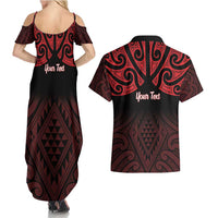 Personalised Keep Maori Wards New Zealand Couples Matching Summer Maxi Dress and Hawaiian Shirt Stronger Together Aotearoa Taniko LT14 - Polynesian Pride