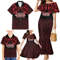 Personalised Keep Maori Wards New Zealand Family Matching Mermaid Dress and Hawaiian Shirt Stronger Together Aotearoa Taniko LT14 - Polynesian Pride