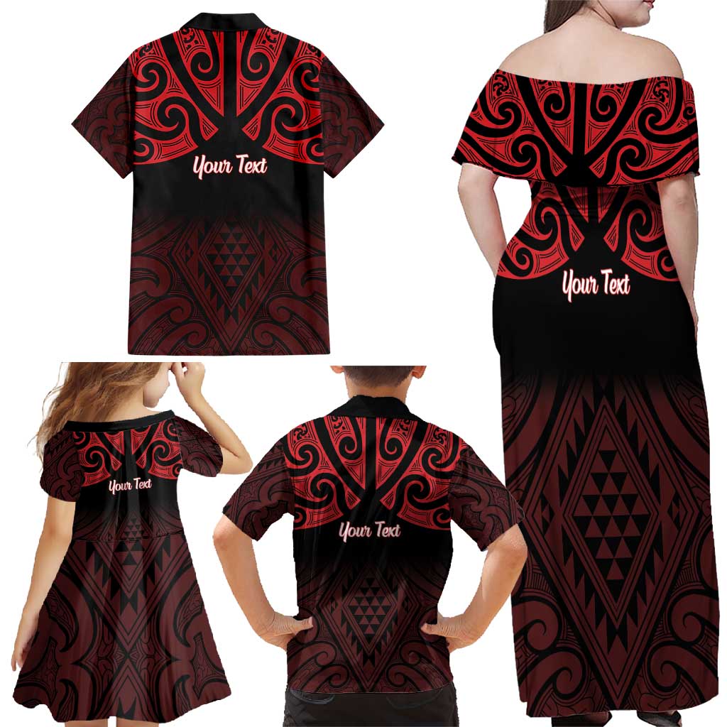 Personalised Keep Maori Wards New Zealand Family Matching Off Shoulder Maxi Dress and Hawaiian Shirt Stronger Together Aotearoa Taniko LT14 - Polynesian Pride