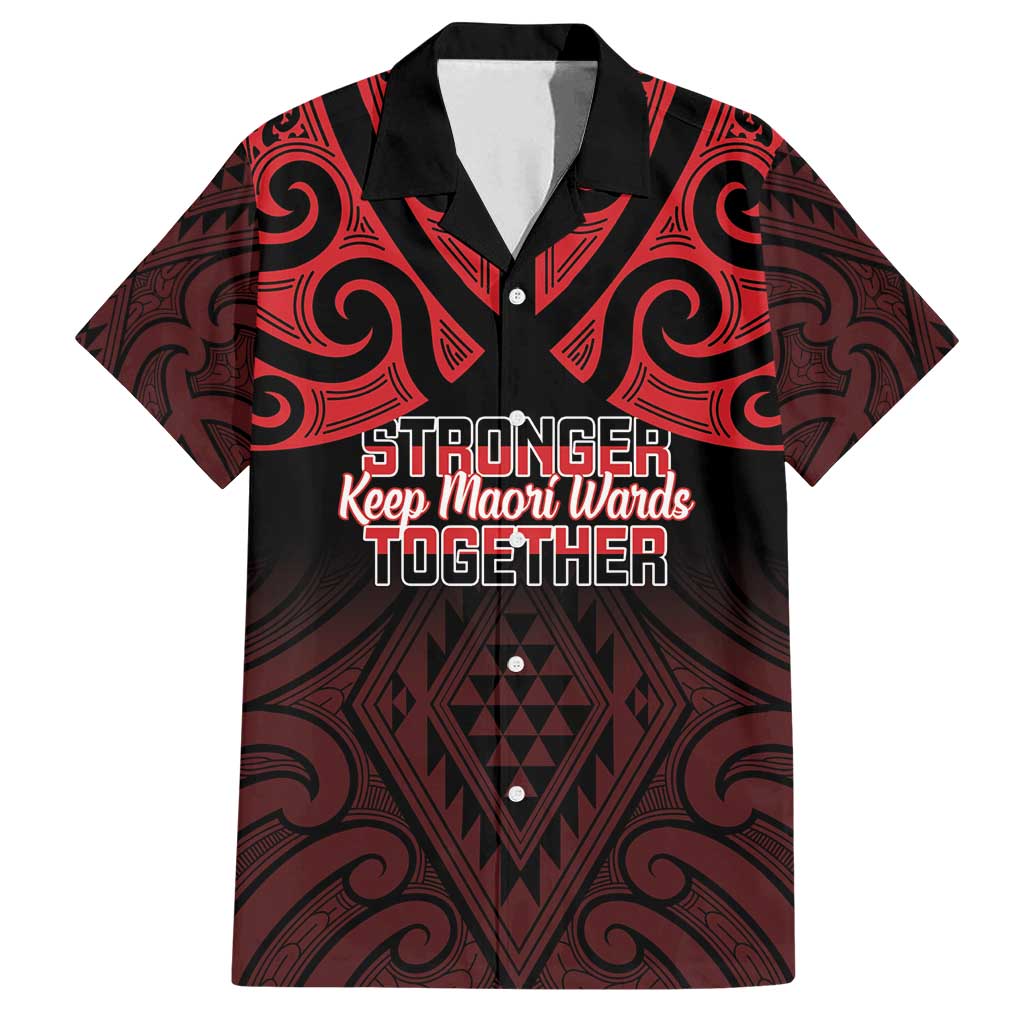 Personalised Keep Maori Wards New Zealand Family Matching Puletasi and Hawaiian Shirt Stronger Together Aotearoa Taniko LT14 Dad's Shirt - Short Sleeve Black - Polynesian Pride