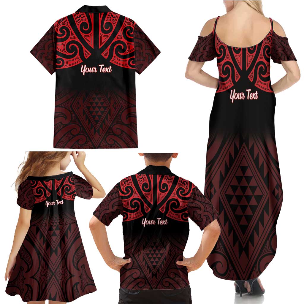 Personalised Keep Maori Wards New Zealand Family Matching Summer Maxi Dress and Hawaiian Shirt Stronger Together Aotearoa Taniko LT14 - Polynesian Pride
