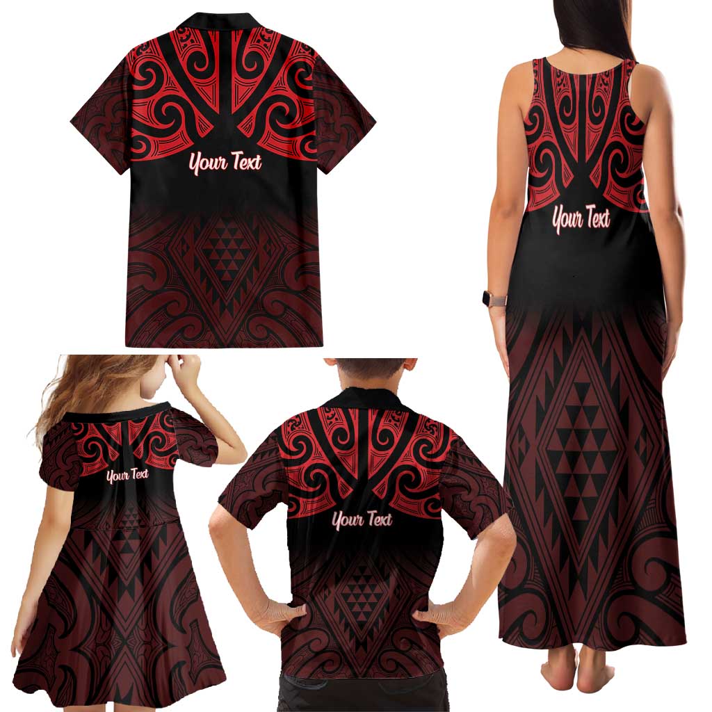 Personalised Keep Maori Wards New Zealand Family Matching Tank Maxi Dress and Hawaiian Shirt Stronger Together Aotearoa Taniko LT14 - Polynesian Pride