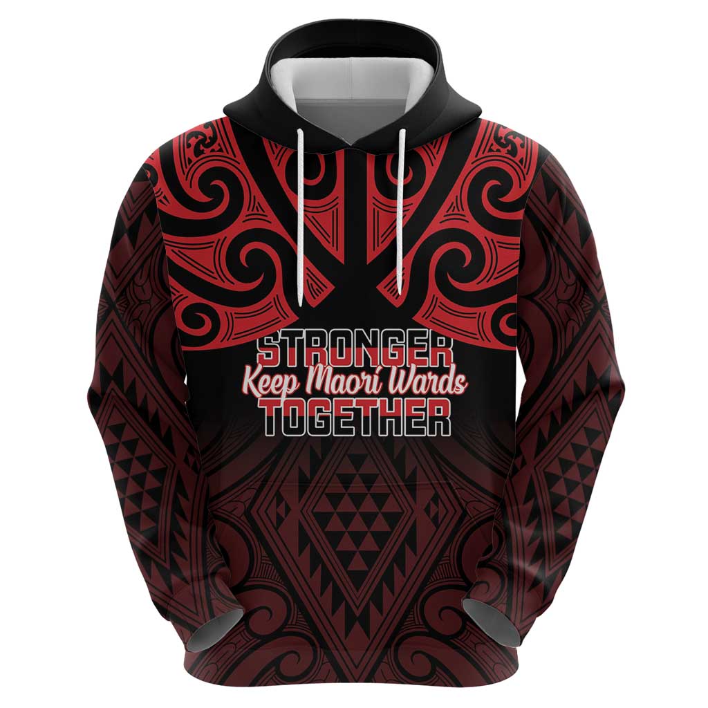 Personalised Keep Maori Wards New Zealand Hoodie Stronger Together Aotearoa Taniko - Polynesian Pride