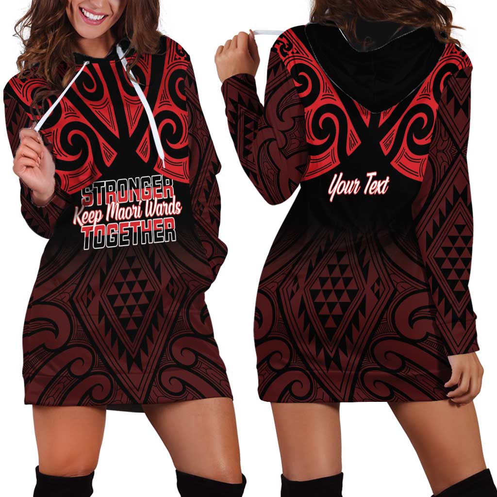 Personalised Keep Maori Wards New Zealand Hoodie Dress Stronger Together Aotearoa Taniko LT14 - Polynesian Pride