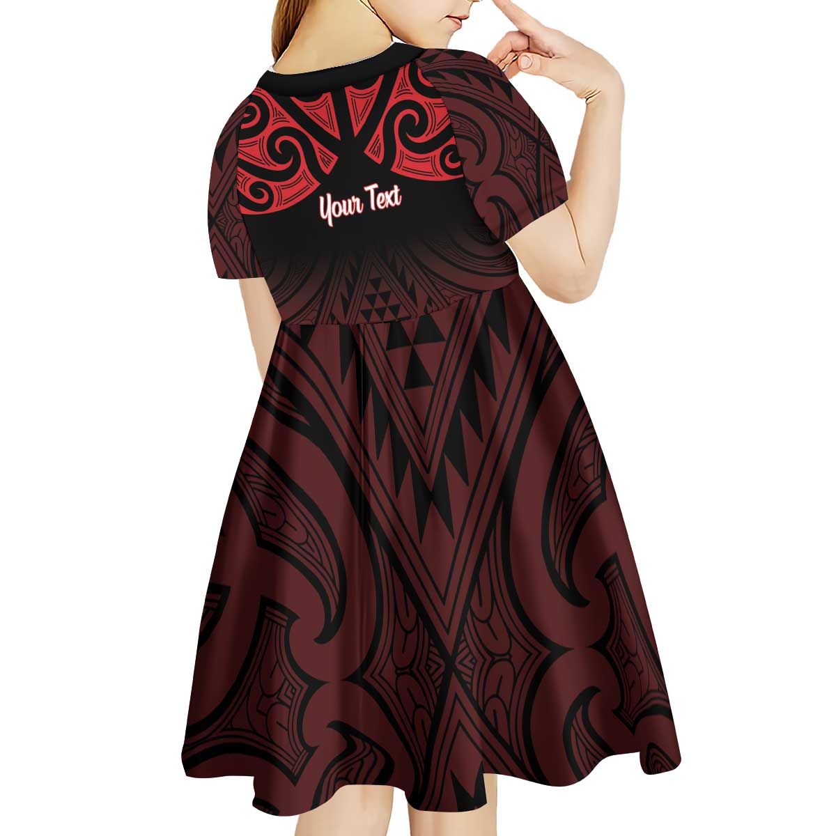 Personalised Keep Maori Wards New Zealand Kid Short Sleeve Dress Stronger Together Aotearoa Taniko LT14 - Polynesian Pride