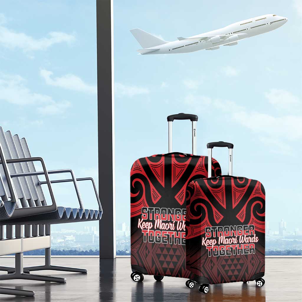 Keep Maori Wards New Zealand Luggage Cover Stronger Together Aotearoa Taniko - Polynesian Pride
