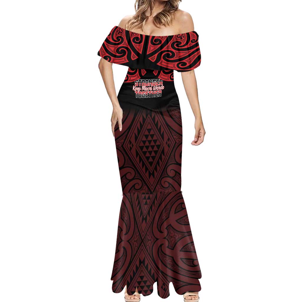 Personalised Keep Maori Wards New Zealand Mermaid Dress Stronger Together Aotearoa Taniko LT14 - Polynesian Pride