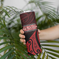 Personalised Keep Maori Wards New Zealand Skinny Tumbler Stronger Together Aotearoa Taniko LT14 - Polynesian Pride