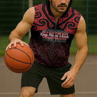 Personalised Keep Maori Wards New Zealand Sleeveless Zip Hoodie Stronger Together Aotearoa Taniko LT14 - Polynesian Pride