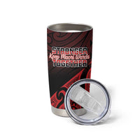 Personalised Keep Maori Wards New Zealand Tumbler Cup Stronger Together Aotearoa Taniko - Polynesian Pride