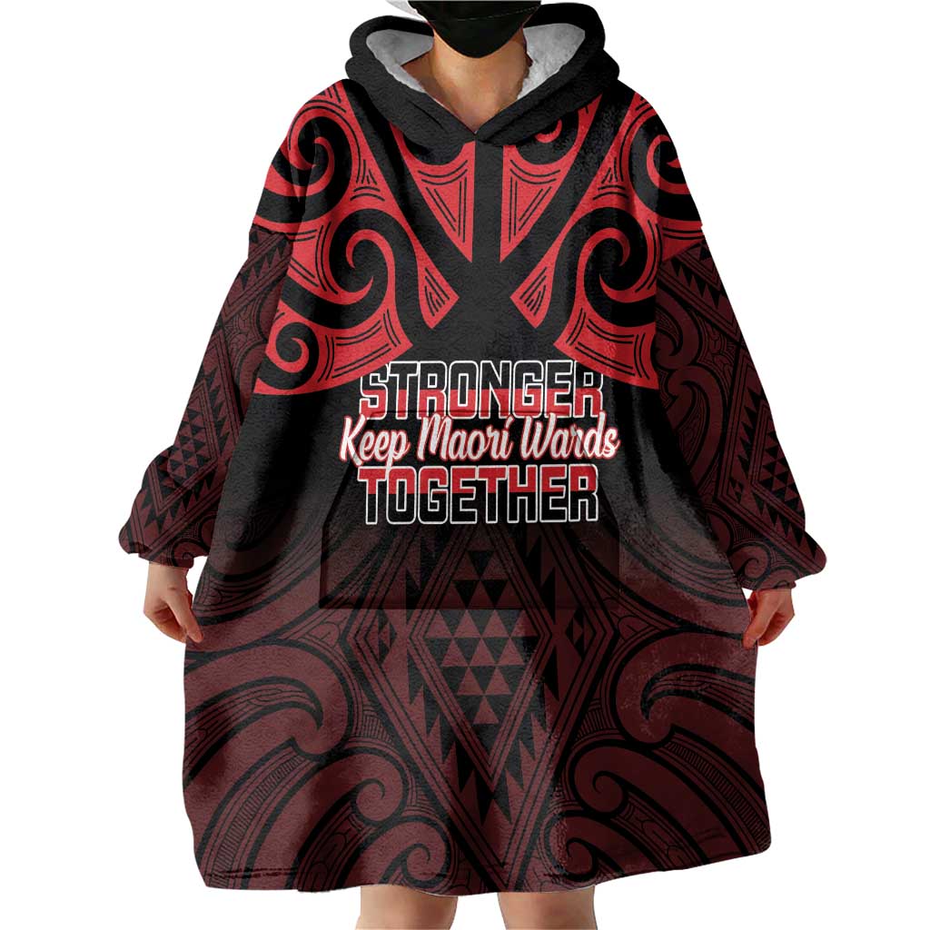 Personalised Keep Maori Wards New Zealand Wearable Blanket Hoodie Stronger Together Aotearoa Taniko LT14 - Polynesian Pride